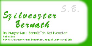 szilveszter bernath business card